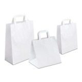 Sac en kraft blanc poignées plates