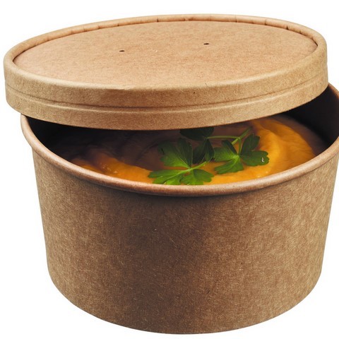 couvercle kraft brun pour pot à soupe