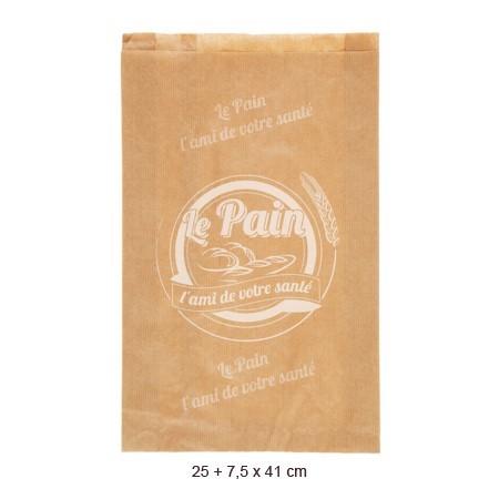 sac papier brun pain coupé blanc