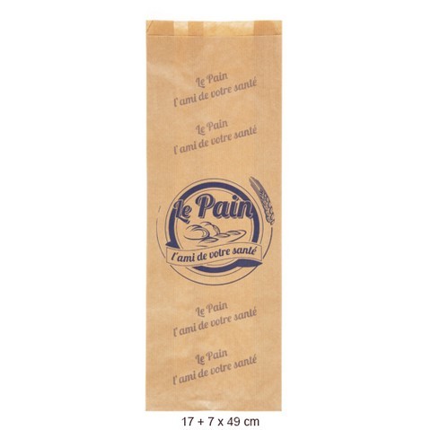 sac papier brun pain coupé bleu
