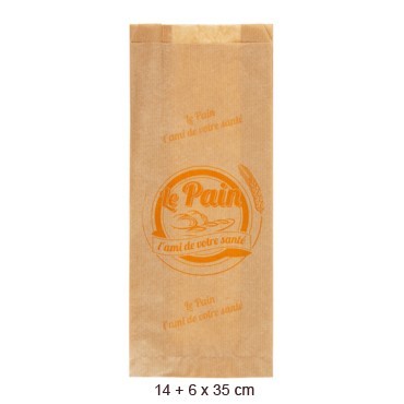 sac papier brun pain coupé jaune