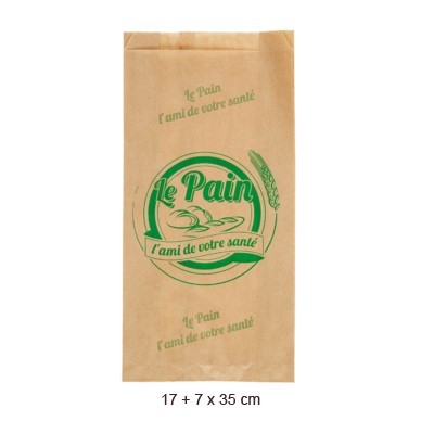 sac papier brun pain coupé vert