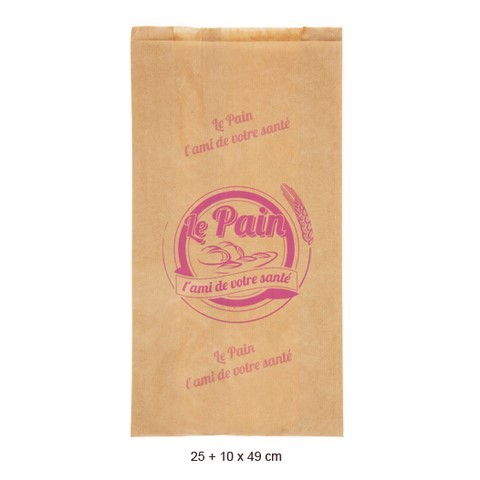 sac papier brun pain coupé violet