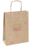 Sac kraft poignée ficelle décoré Pâques